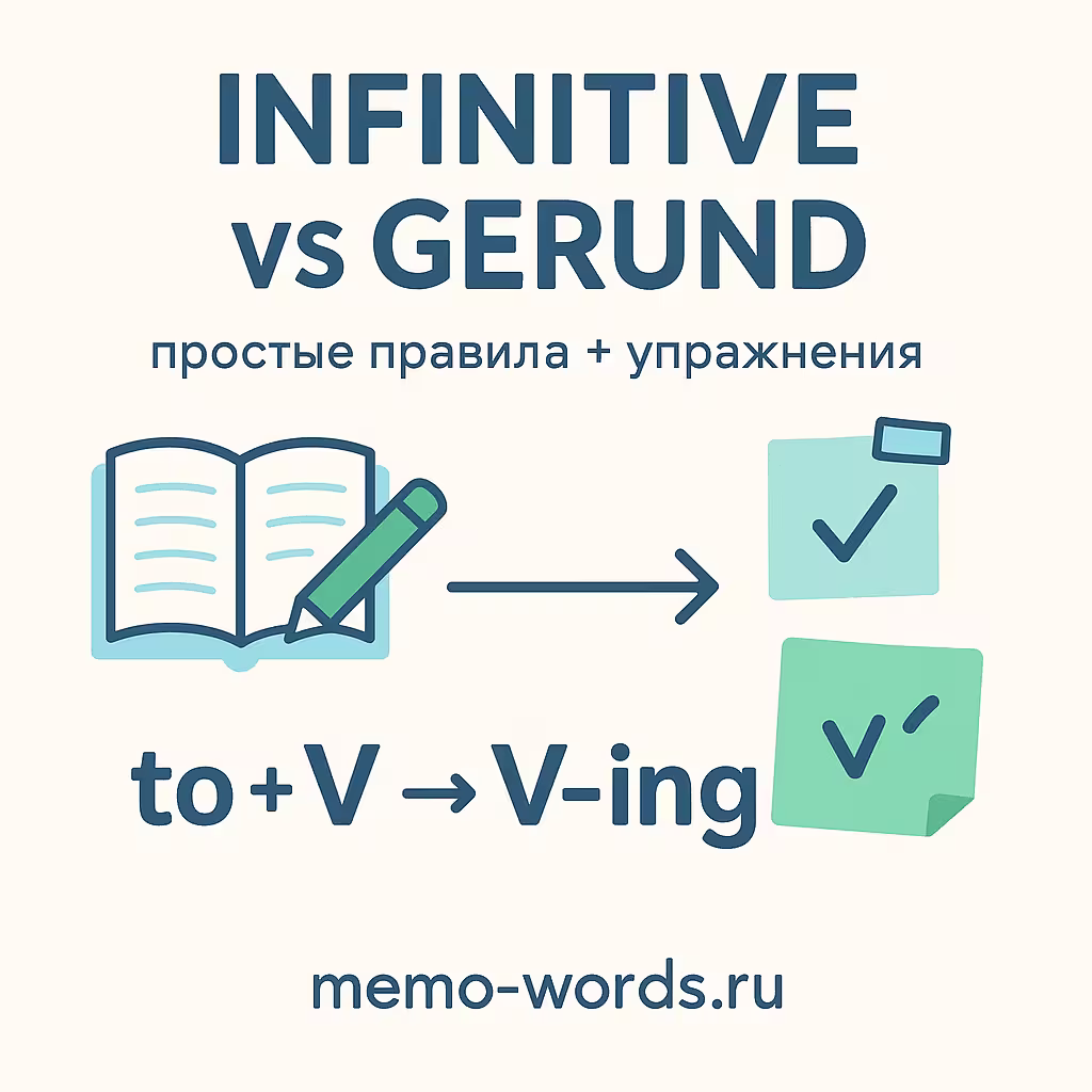 Infinitive vs Gerund: правила, примеры и упражнения по английскому