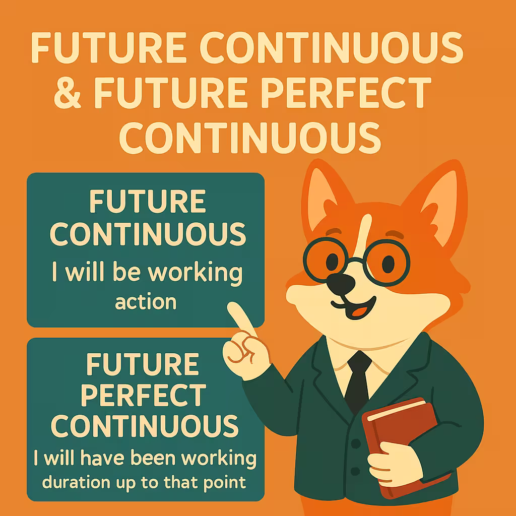 Future Continuous и Future Perfect Continuous — разница между временами в английском языке с примерами и таблицей