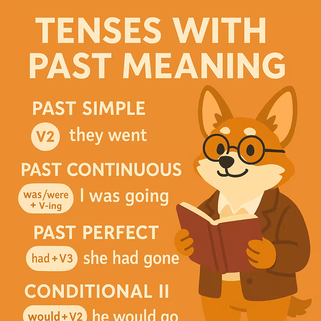 Tenses with Past Meaning — времена английского языка с прошедшим значением, правила и примеры