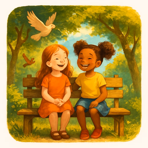 Anna Meets a New Friend: Анна и Эмма знакомятся на скамейке в парке